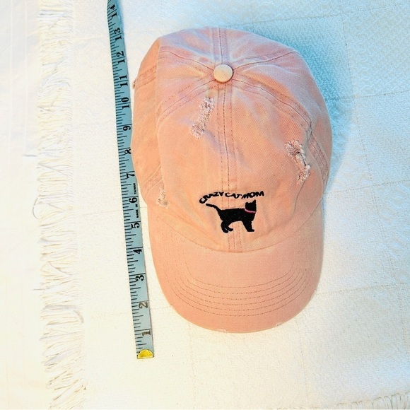 Cap Crazy Cat Mom Pink Cotton Hat Strapback Adjustable David and Young Brand - Picture 10 of 11